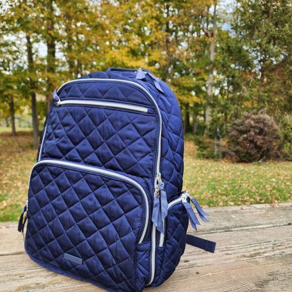 Vera Bradley quilted blue backpack for a laptop main image 10